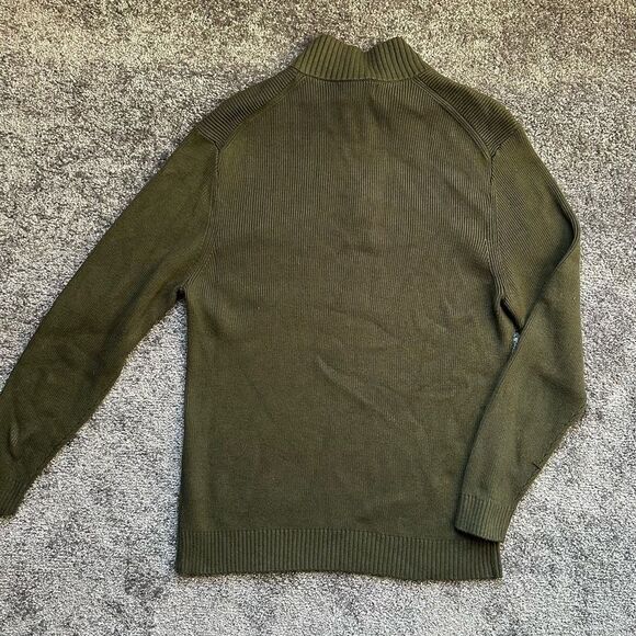 Mizzen+Main‎ Green Ribbed Pullover Mock Neck Button Sweater Men’s L Read - Picture 7 of 11